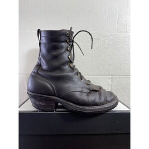 White's Hathorn Boots‎ Dark Brown Leather Packer Work Boots Lace up Men's Size 8